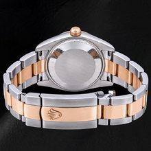 Afbeelding in Gallery-weergave laden, Rolex Datejust 116201 36 mm Tweekleurig Horloge met Zwarte Diamanten Wijzerplaat

