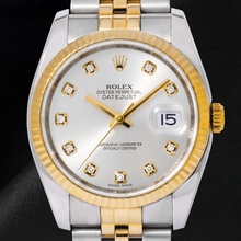 Afbeelding in Gallery-weergave laden, Rolex Datejust 116233 36mm Zilveren Diamanten Wijzerplaat Tweekleurig Horloge

