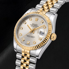 Afbeelding in Gallery-weergave laden, Rolex Datejust 116233 36mm Zilveren Diamanten Wijzerplaat Tweekleurig Horloge
