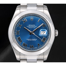 Afbeelding in Gallery-weergave laden, Rolex Datejust 116300 41mm Blauwe Romeinse Wijzerplaat Roestvrij Staal Horloge
