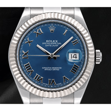 Afbeelding in Gallery-weergave laden, Rolex Datejust 116334 41mm Blauwe Romeinse Wijzerplaat Goud en Roestvrij Staal Horloge
