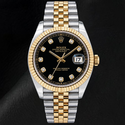 Rolex Datejust 126333 41mm Zwarte Diamanten Wijzerplaat Tweekleurig Horloge