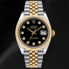 Afbeelding in Gallery-weergave laden, Rolex Datejust 126333 41mm Zwarte Diamanten Wijzerplaat Tweekleurig Horloge

