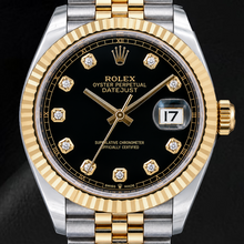 Afbeelding in Gallery-weergave laden, Rolex Datejust 126333 41mm Zwarte Diamanten Wijzerplaat Tweekleurig Horloge
