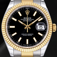 Afbeelding in Gallery-weergave laden, Rolex Datejust 126333 41mm Zwarte Lichtgevende Wijzerplaat Tweekleurig Horloge
