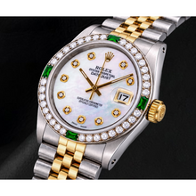 Afbeelding in Gallery-weergave laden, Rolex Datejust 16013 36mm Wit Parelmoer Diamanten Wijzerplaat Tweekleurig Horloge

