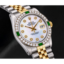 Afbeelding in Gallery-weergave laden, Rolex Datejust 16013 36mm Wit Parelmoer Diamanten Wijzerplaat Tweekleurig Horloge
