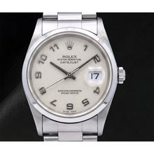 Afbeelding in Gallery-weergave laden, Rolex Datejust 16200 36mm Witte Arabische Wijzerplaat Roestvrij Staal Horloge
