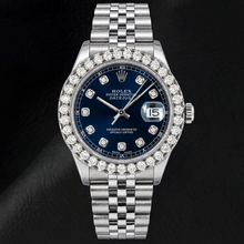 Afbeelding in Gallery-weergave laden, Rolex Datejust 16234 36mm Blauwe Diamanten Wijzerplaat Roestvrij Staal Horloge
