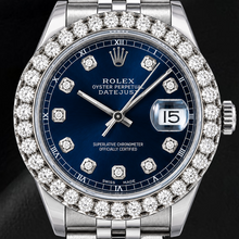 Afbeelding in Gallery-weergave laden, Rolex Datejust 16234 36mm Blauwe Diamanten Wijzerplaat Roestvrij Staal Horloge
