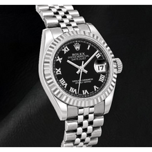 Afbeelding in Gallery-weergave laden, Rolex Datejust 179174 26mm Zwarte Romeinse Wijzerplaat Roestvrij Staal Horloge
