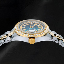 Afbeelding in Gallery-weergave laden, Rolex Datejust 26mm Blauw Parelmoer Diamanten Wijzerplaat met Diamantsnoer Tweekleurig Horloge met Jubilee-armband
