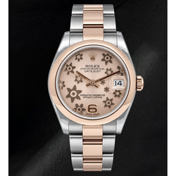 Rolex Datejust 31mm 178241 Roze Bloemmotief Wijzerplaat Tweekleurig Horloge