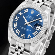 Afbeelding in Gallery-weergave laden, Rolex Datejust 31mm 178274 Blauwe Romeinse Wijzerplaat Roestvrij Staal Horloge
