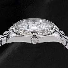 Afbeelding in Gallery-weergave laden, Rolex Datejust 36mm 116200 Wit Parelmoer Baguette Diamanten Wijzerplaat Diamanten Lunette Jubilee-armband Horloge
