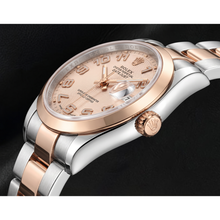 Afbeelding in Gallery-weergave laden, Rolex Datejust 36mm 116201 Roze Concentrische Arabische Wijzerplaat Tweekleurig Horloge
