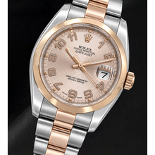 Afbeelding in Gallery-weergave laden, Rolex Datejust 36mm 116201 Roze Concentrische Arabische Wijzerplaat Tweekleurig Horloge
