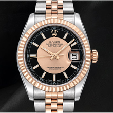 Afbeelding in Gallery-weergave laden, Rolex Datejust 36mm 116231 Zwarte Wijzerplaat Roségoud en Roestvrij Staal Horloge
