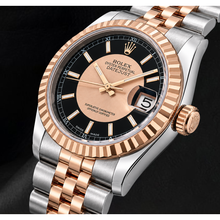 Afbeelding in Gallery-weergave laden, Rolex Datejust 36mm 116231 Zwarte Wijzerplaat Roségoud en Roestvrij Staal Horloge
