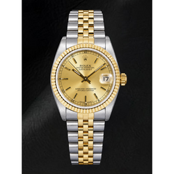 Rolex Datejust 68273 31mm Champagne Wijzerplaat met Streepindexen Tweekleurig Horloge