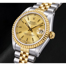 Afbeelding in Gallery-weergave laden, Rolex Datejust 68273 31mm Champagne Wijzerplaat met Streepindexen Tweekleurig Horloge
