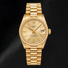 Afbeelding in Gallery-weergave laden, Rolex Datejust 68278 31mm Champagne Wijzerplaat met Streepindexen Geelgoud Horloge
