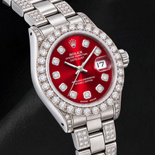 Afbeelding in Gallery-weergave laden, Rolex Datejust 6916 26mm Rode Diamanten Wijzerplaat Roestvrij Staal Horloge
