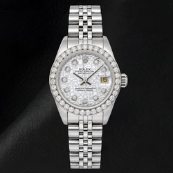 Rolex Datejust 6916 26mm Zilveren Jubilee Diamanten Wijzerplaat Roestvrij Staal Horloge