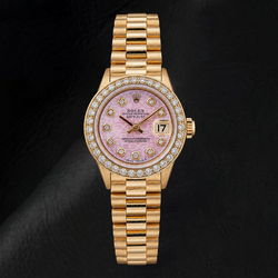 Rolex Datejust 6917 26mm Roze Jubilee Diamanten Wijzerplaat Geelgoud Horloge