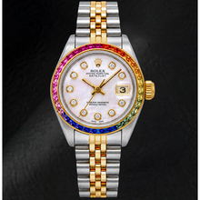 Afbeelding in Gallery-weergave laden, Rolex Datejust 6917 26mm Roze Parelmoer Diamanten Wijzerplaat Tweekleurig Jubilee-armband Horloge
