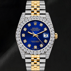 Rolex Datejust 69173 26mm Blauwe Diamanten Wijzerplaat Tweekleurig Jubilee-armband Horloge