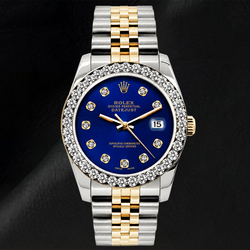 Rolex Datejust 69173 26mm Blauwe Diamanten Wijzerplaat Tweekleurig Jubilee-armband Horloge