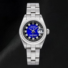Afbeelding in Gallery-weergave laden, Rolex Datejust 69174 26mm Blauwe Fabrieks Diamanten Wijzerplaat Roestvrij Staal Horloge

