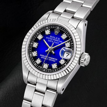 Afbeelding in Gallery-weergave laden, Rolex Datejust 69174 26mm Blauwe Fabrieks Diamanten Wijzerplaat Roestvrij Staal Horloge
