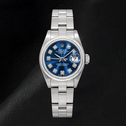 Rolex Datejust 69240 26mm Blauwe Diamanten Wijzerplaat Roestvrij Staal Horloge