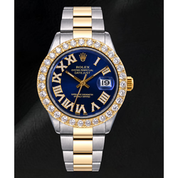 Rolex Datejust II 116333 41mm Blauwe Romeinse Diamanten Wijzerplaat Tweekleurig Horloge