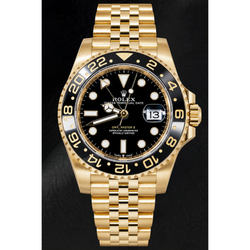 Rolex GMT-Master II 126718GRNR 40mm Zwarte Lichtgevende Wijzerplaat Geelgoud Horloge