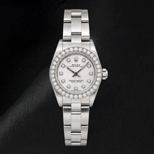 Afbeelding in Gallery-weergave laden, Rolex Oyster Perpetual 76080 26mm Zilveren Diamanten Wijzerplaat Roestvrij Staal Horloge
