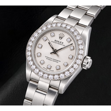 Afbeelding in Gallery-weergave laden, Rolex Oyster Perpetual 76080 26mm Zilveren Diamanten Wijzerplaat Roestvrij Staal Horloge

