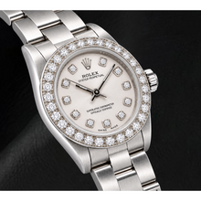 Afbeelding in Gallery-weergave laden, Rolex Oyster Perpetual 76080 26mm Zilveren Diamanten Wijzerplaat Roestvrij Staal Horloge
