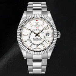 Rolex Sky-Dweller 336934 42mm Roestvrij Staal Horloge met Witte Lichtgevende Wijzerplaat