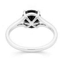 Afbeelding in Gallery-weergave laden, Zwarte diamant New York 3,5 karaat echte ronde solitaire kathedraalring 14K Witgoud

