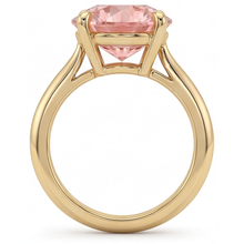 Afbeelding in Gallery-weergave laden, Padparadscha saffier ring 4 karaat labgekweekt ronde solitair 14K geelgoud
