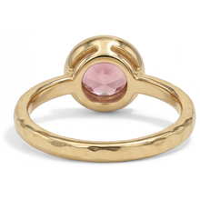 Afbeelding in Gallery-weergave laden, Padparadscha Saffier Verlovingsring 2 Karaat Echte Ronde Lunette Solitair 14k Geelgoud
