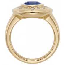 Afbeelding in Gallery-weergave laden, Royal Blue Saffier Edelsteen Ring – hoekaanzicht
