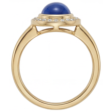 Afbeelding in Gallery-weergave laden, Edelsteen Ring 14 Karaat Geelgoud met Royal Blue Saffier – profielaanzicht
