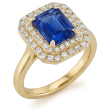 Afbeelding in Gallery-weergave laden, Fijn Royal Blue Saffier Edelsteen Ring 4 karaat – zijaanzicht
