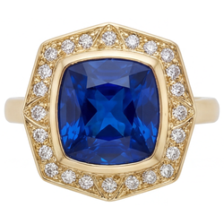 Royal Blue Saffier Edelsteen Ring – VVS 5,75 karaat 14K Geelgoud