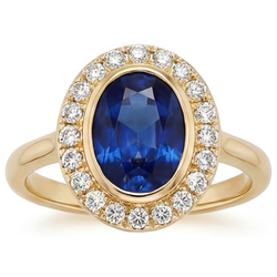 VVS Zuiverheid Royal Blue Saffier Gekleurde Steen Ring 4,75