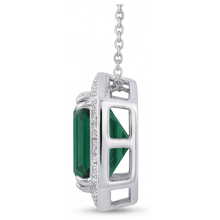 Afbeelding in Gallery-weergave laden, Toermalijn Asscher Slijpvorm Edelsteen Hanger in 14K Witgoud – hoekaanzicht

